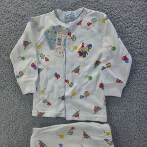 Vintage Mini Wear Kids 2T Circus Clown Balloon Print Cotton Top Pants Set NWT